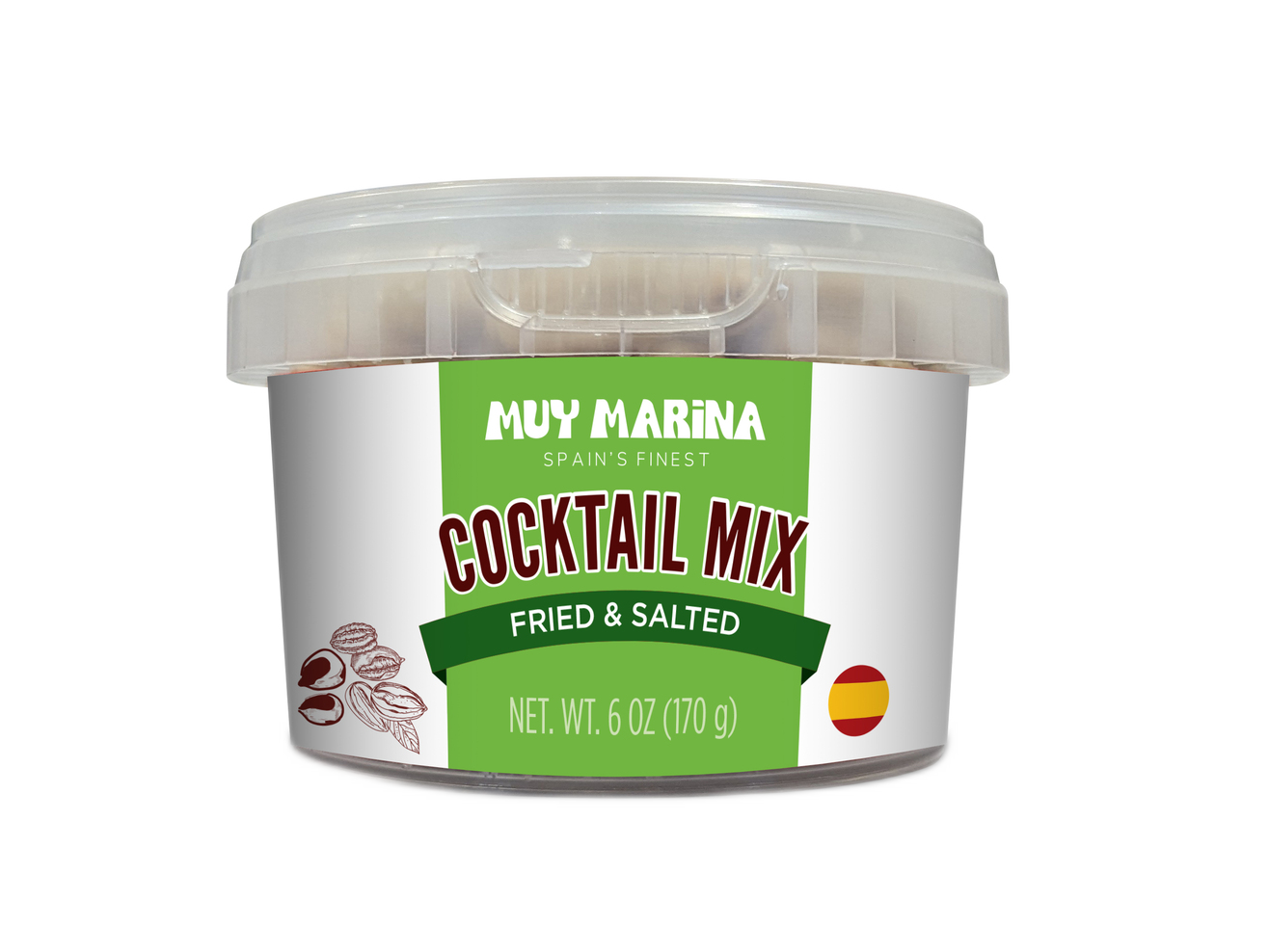 Spanish Cocktail Nut Mix — Fried & Salted | 6 Ounce Tub